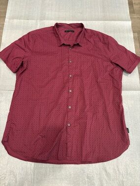 John Varvatos Short-Sleeve Button-Down Shirt - Burgundy
